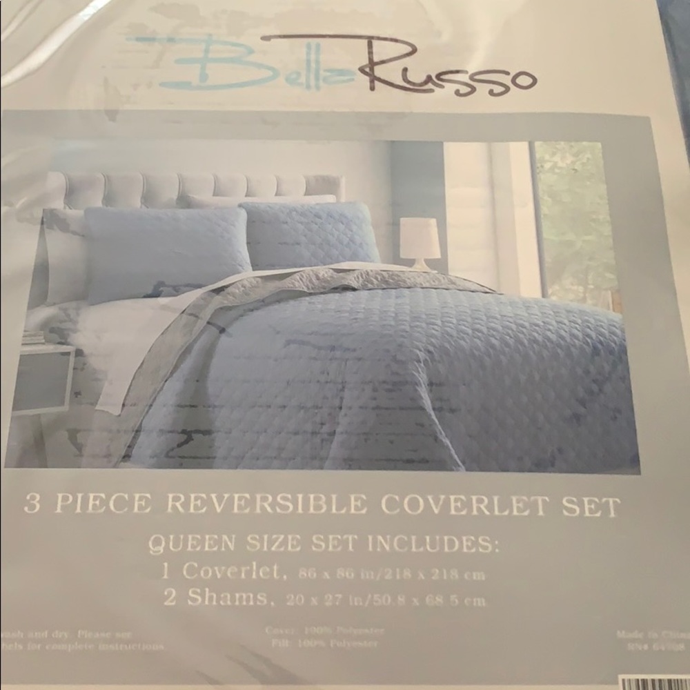 Bella russo 3 piece queen coverlet set